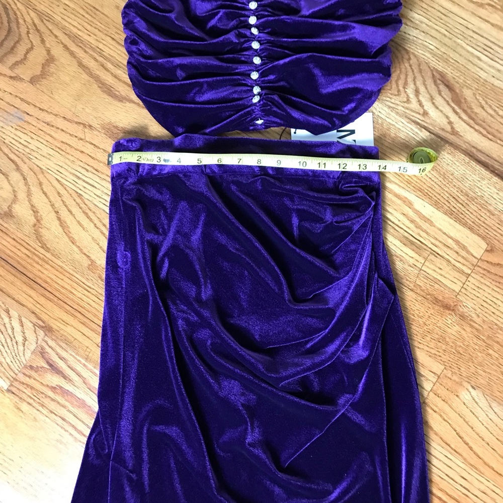 Zara Elegant Purple Velour Top and Skirt Set NWT - Picture 10 of 13